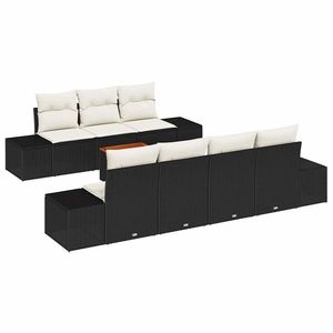 vidaXL Set de canapele pentru grădină 8 pcs Negru și alb imagine