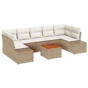 vidaXL Set de canapele pentru grădină 8 pcs Bej și alb imagine