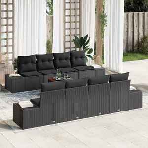vidaXL Set de canapele pentru grădină 7 pcs Negru imagine