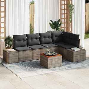 vidaXL Set de canapele pentru grădină 6 pcs Gri imagine