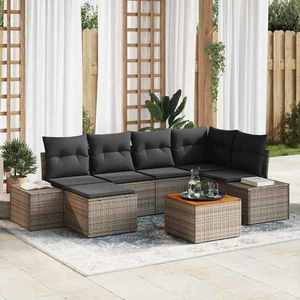 vidaXL Set de canapele pentru grădină 7 pcs Gri imagine