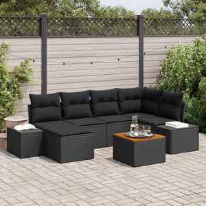 vidaXL Set de canapele pentru grădină 7 pcs Negru imagine
