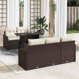 vidaXL Set de canapele pentru grădină 6 pcs Maro 100 x 55 x 73 cm imagine