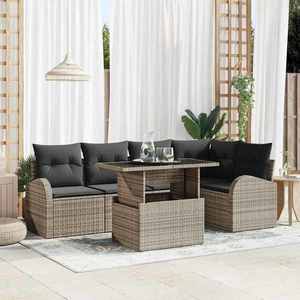 vidaXL Set de canapele pentru grădină 6 pcs Gri 100 x 55 x 73 cm imagine