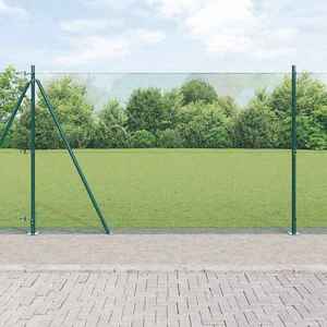 vidaXL Îngrădire cu stâlpi Verde 1.6 x 10 m Oțel imagine