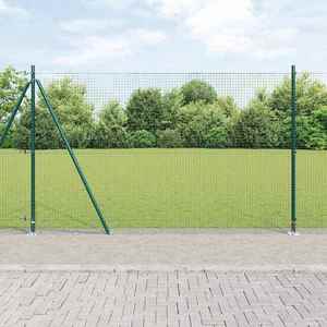 vidaXL Îngrădire cu stâlpi Verde 1.6 x 10 m Oțel imagine