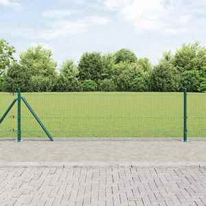vidaXL Îngrădire cu stâlpi Verde 0.4 x 25 m Oțel imagine