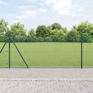 vidaXL Îngrădire cu stâlpi Verde 1 x 25 m Oțel imagine
