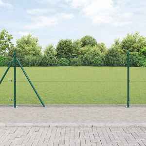 vidaXL Îngrădire cu stâlpi Verde 1 x 25 m Oțel imagine