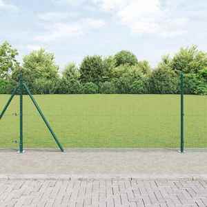 vidaXL Îngrădire cu stâlpi Verde 1 x 25 m Oțel imagine