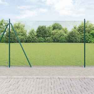 vidaXL Îngrădire cu stâlpi Verde 1.4 x 25 m Oțel imagine