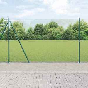 vidaXL Îngrădire cu stâlpi Verde 1.6 x 25 m Oțel imagine