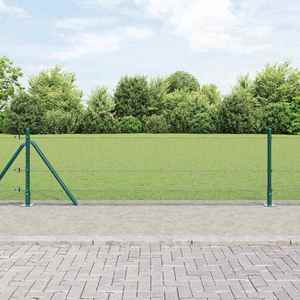 vidaXL Îngrădire cu stâlpi Verde 0.6 x 50 m Oțel imagine