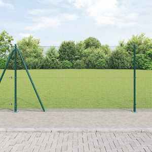 vidaXL Îngrădire cu stâlpi Verde 1.2 x 50 m Oțel imagine