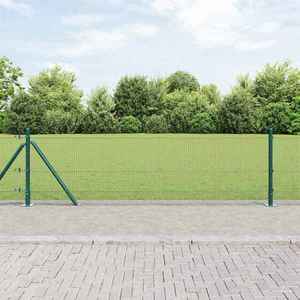 vidaXL Îngrădire cu stâlpi Verde 0.4 x 100 m Oțel imagine