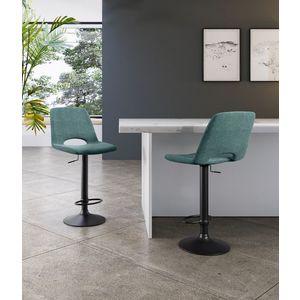 STONES Scaun cu ridicare pe gaz, acoperit cu material textil ușor de curățat. Picioare metalice vopsite. 45cm X 52cm H. 88, 5/103, 5cm | Aosom Romania imagine