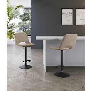 STONES Scaun cu ridicare pe gaz, acoperit cu material textil ușor de curățat. Picioare metalice vopsite. 45cm X 52cm H. 88, 5/103, 5cm | Aosom Romania imagine