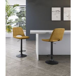 STONES Scaun cu ridicare pe gaz, acoperit cu material textil ușor de curățat. Picioare metalice vopsite. 45cm X 52cm H. 88, 5/103, 5cm | Aosom Romania imagine