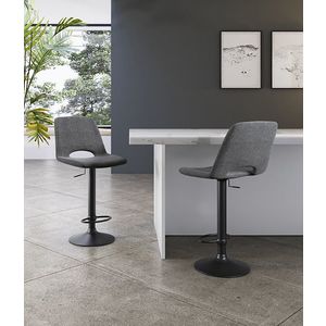 STONES Scaun cu ridicare pe gaz, acoperit cu material textil ușor de curățat. Picioare metalice vopsite. 45cm X 52cm H. 88, 5/103, 5cm | Aosom Romania imagine