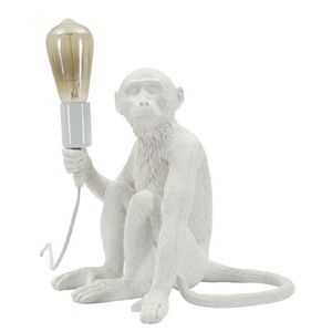 Mauro Ferretti Lampă De Masă Design Maimuță Șezută Alb Cm 33X33X30 | Aosom Romania imagine