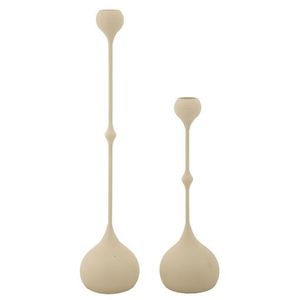 Mauro Ferretti Set Suport Lumânare Slimmy Crem 2 Bucăți Cm Ø 8X26-8X35 | Aosom Romania imagine