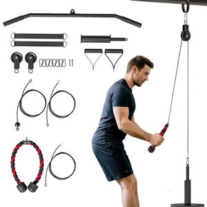 SPORTNOW Sistem de Scripeți pentru Sala de Sport, Scripeți pentru Sala de Acasă, Mașină LAT Pulley pentru Antrenament Bicepși și Tricepși, Atașament pentru Discuri Greutăți Universale și Accesorii | Aosom Romania imagine