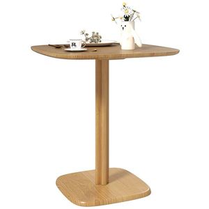 HOMCOM Masă de dining pentru 4 persoane masă de bucătărie stil modern cu blat aspect lemn, 70 x 70 cm, lemn natural | Aosom Romania imagine