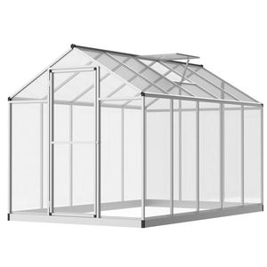 Outsunny Seră de Grădină 3 x 2 m Aluminiu Policarbonat 5, 5 m² Fundație Fereastră locket | Aosom Romania imagine