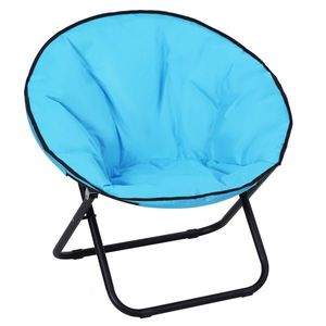 Outsunny Fotoliu Pliabil pentru Camping/Picnic, Șezut Umplut, Structură din Metal, Culoare Albastră, 80 x 80 x 75cm | Aosom Romania imagine