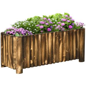 Outsunny pat înalt pentru plante, pentru ierburi aromatice, legume și flori, din lemn de brad, 100x38, 5x40 cm | Aosom Romania imagine