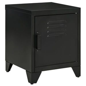 HOMCOM Noptieră, Masă laterală cu raft reglabil, Ușă, Comodă pentru Dormitor, Sufragerie, Metal, Negru, 50 x 40 x 47, 5 cm | Aosom Romania imagine