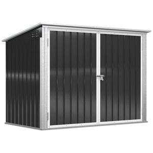 Outsunny Depozit pentru Coșuri de Gunoi Caseta pentru Gunoi Depozit pentru 2 Coșuri de Gunoi Oțel 178, 5 x 104, 5 x 128, 5/113 cm Negru | Aosom Romania imagine