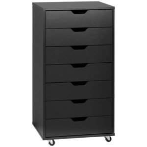 Vinsetto Sertar de birou cu roți, mobilier pentru depozitare de birou cu 7 sertare - organizator pentru documente, format A4 sau scrisori | Aosom Romania imagine