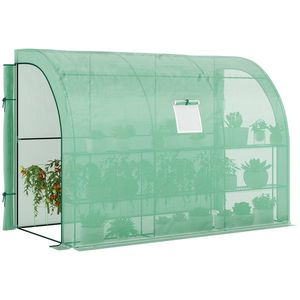 Outsunny Sera, Sera de gradina cu acoperire din plastic, rezistenta la UV, 3 etaje, Usi cu fermoar, Verde | Aosom Romania imagine