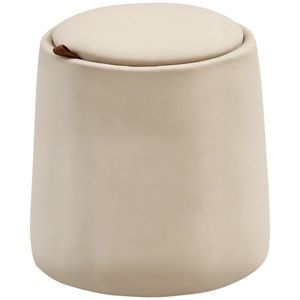 HOMCOM Otoman 2 în 1 cu catifea, cu depozitare și capac detașabil Φ44 cm x 47, 5 cm Bej | Aosom Romania imagine