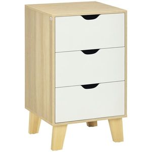 HOMCOM Comodă cu 3 Sertare și Bază Elevată pentru Dormitor Sufragerie Hol Stil Modern 40x35x68, 5 cm Natural | Aosom Romania imagine
