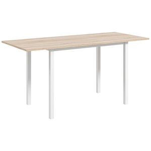 HOMCOM Masă de Comedor Extensibilă cu Picioare de Oțel pentru 4-6 Persoane 160x70x76 cm Lemn Natural | Aosom Romania imagine