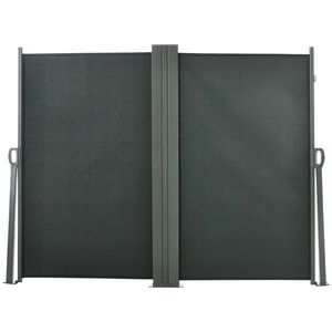 Outsunny Dublu Paravan lateral retractabil Brise-Vue paravent dim. 6L x 1, 60H m Poliester Anti-UV Gri | Aosom Romania imagine