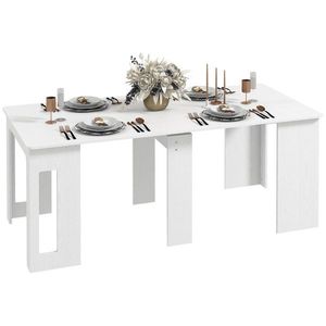 HOMCOM Masă de dining pliabilă, masă de dining bucătărie extensibilă pentru până la 6 persoane, pentru spații mici, sală de mese, alb | Aosom Romania imagine