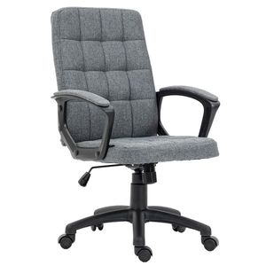 Vinsetto Scaun de Birou Rotativ cu Înălțime Reglabilă și Brațe Stil Modern 59x63x96-105, 5 cm Gri Închis | Aosom Romania imagine