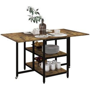 HOMCOM Masă Pliabilă Masă Extensibilă, Design Industrial, 140 cm x 80 cm x 75 cm | Aosom Romania imagine