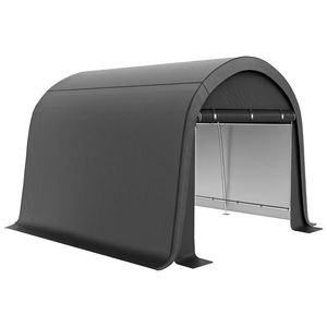 Outsunny Spatiu de depozitare pentru gradina, cadru stabil din otel, usi mari, 3x3m, Gri | Aosom Romania imagine