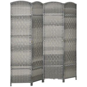 HOMCOM Paravent interior din lemn 4 panouri divizor de cameră pliabil pentru sufragerie dormitor 180 x 180 cm gri mixt | Aosom Romania imagine