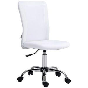 Vinsetto Scaun de birou ergonomic înălțime reglabilă picior cromat pivotant 360° îmbrăcăminte plasă albă | Aosom Romania imagine