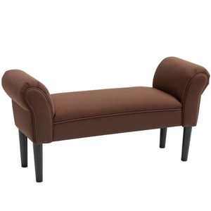 HOMCOM Banc Banquette Design Contemporan cu Braţe Curbate Confort Ridicat 102L x 36l x 51H cm Maro | Aosom Romania imagine