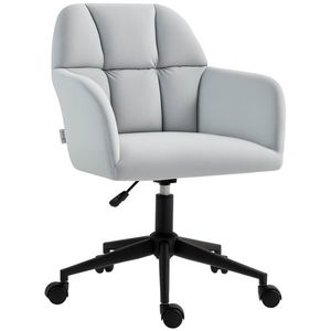 Vinsetto Scaun de birou, ergonomic, reglabil în înălțime, rotativ, cu aspect de catifea, până la 120 kg, Hellgrau | Aosom Romania imagine