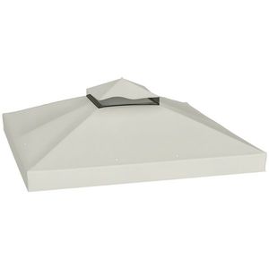 Outsunny 3 x 3 m Ersatzdach pentru pavilion, panza de inlocuire a pavilionului cu gauri de scurgere a apei, UPF30+, Protectie solara, Gri deschis | Aosom Romania imagine
