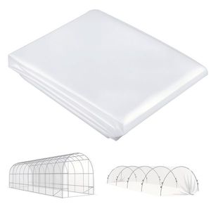 Outsunny Acoperire pentru seră din plastic, prelată pentru acoperirea plantelor, rezistentă la UV, rezistentă la apă, 8 x 10 m | Aosom Romania imagine