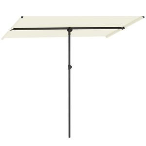 Outsunny Umbrelă de soare 180 de grade rotativă, înălțime reglabilă, umbrelă de grădină cu stâlp de aluminiu 150x205 cm Bej | Aosom Romania imagine