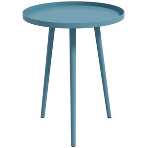 Outsunny Masă de cafea de grădină rotundă, masă de sprijin de exterior cu margini rotunde din oțel, dim. Ø40 x 50H cm bleu | Aosom Romania imagine